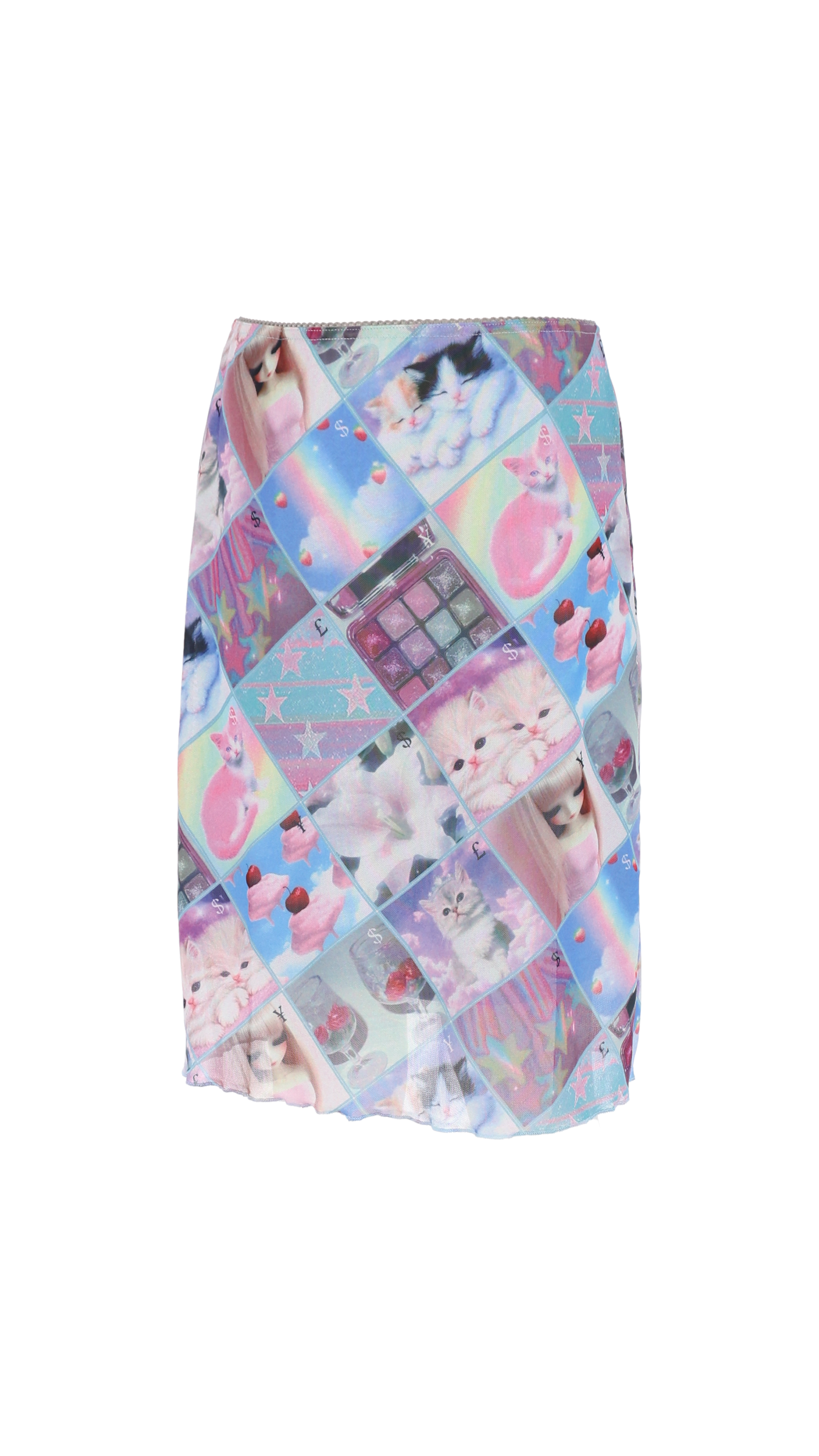 193 Stamp mesh midi skirt