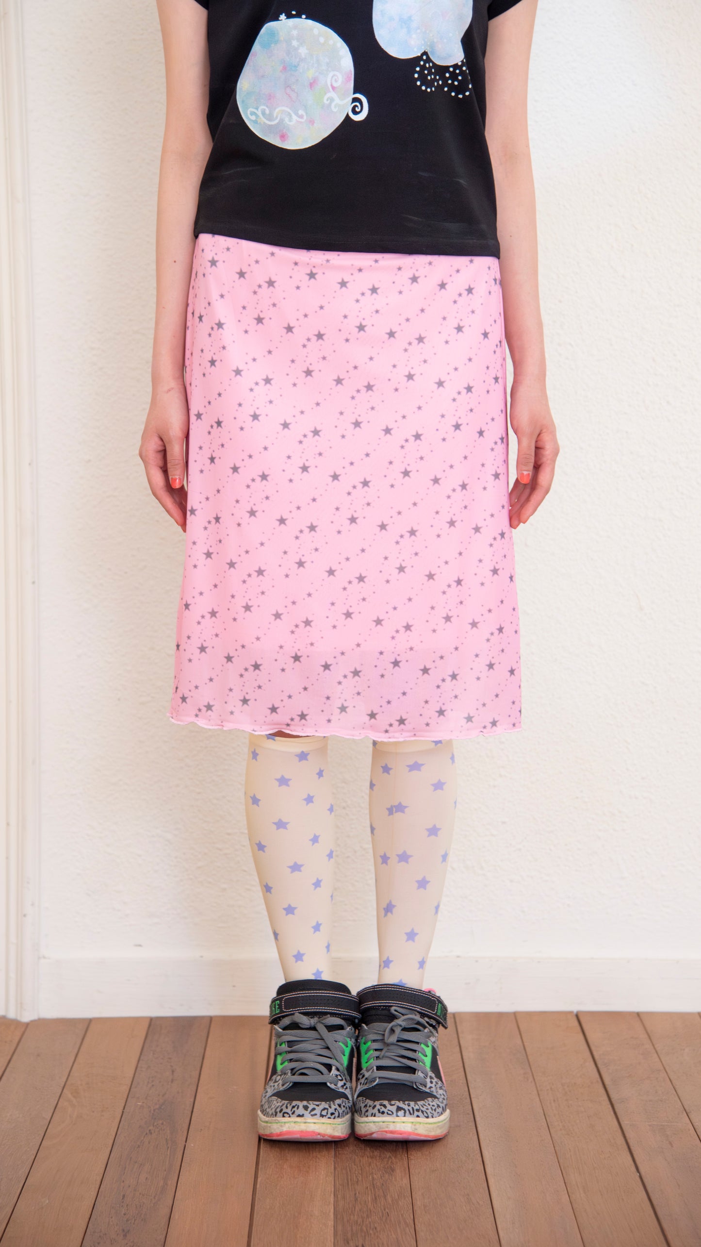 193 Star mesh midi skirt