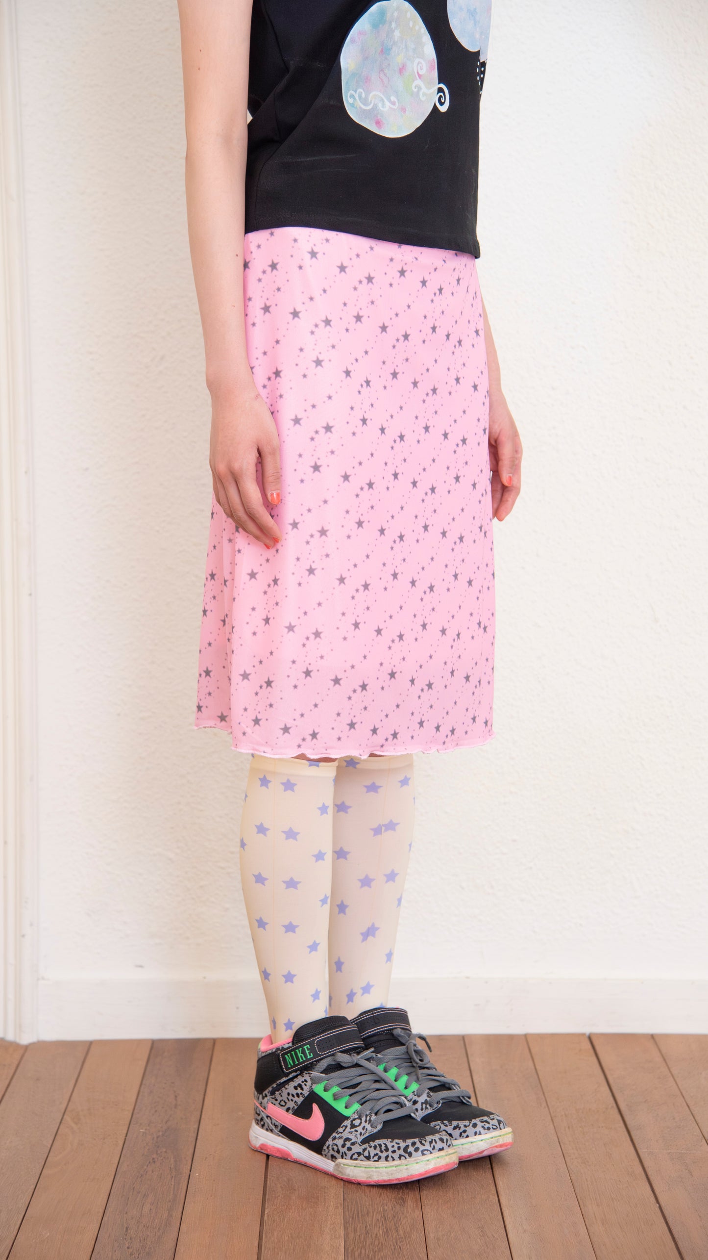 193 Star mesh midi skirt