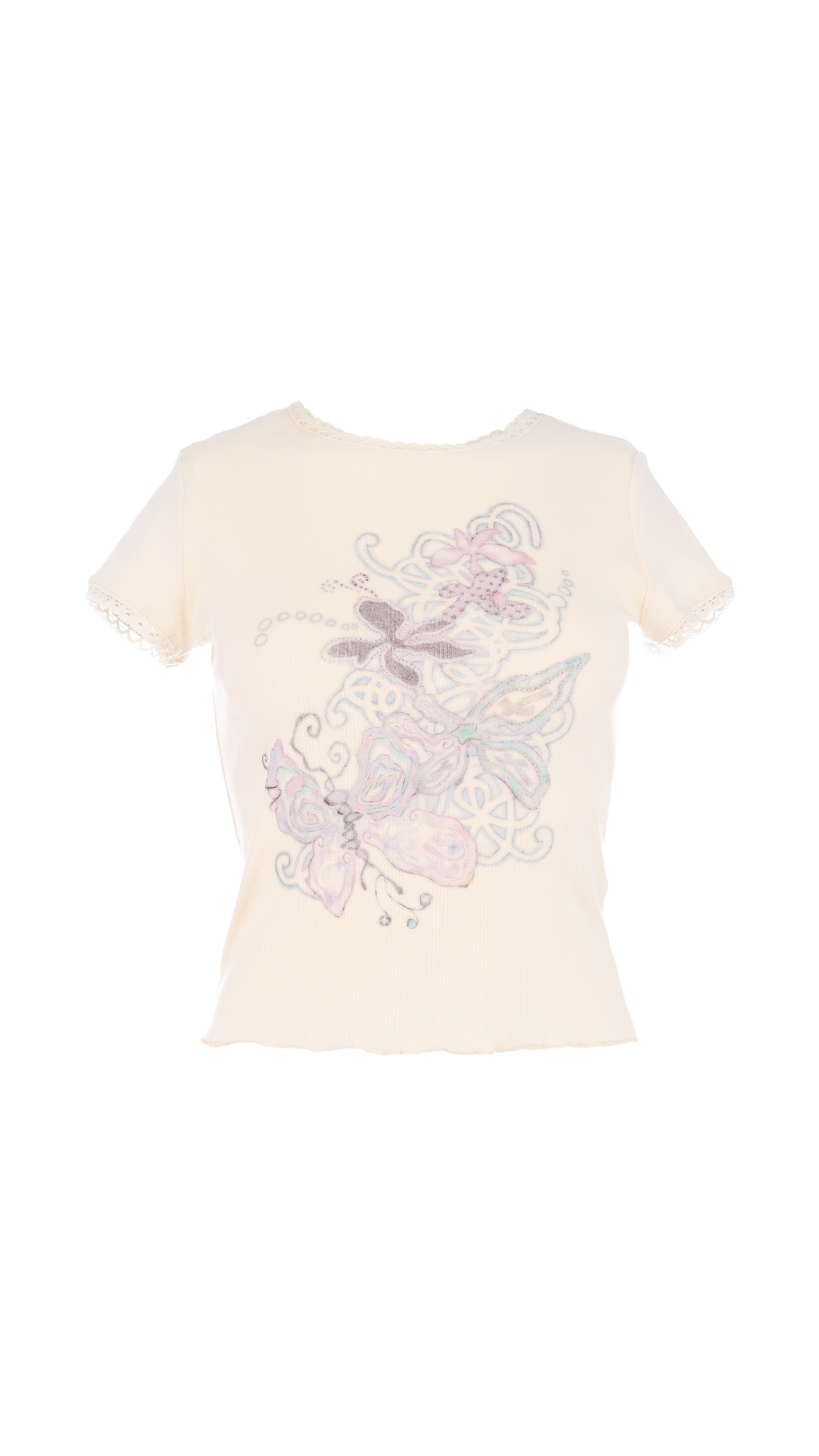 193 Aurora lace rib top