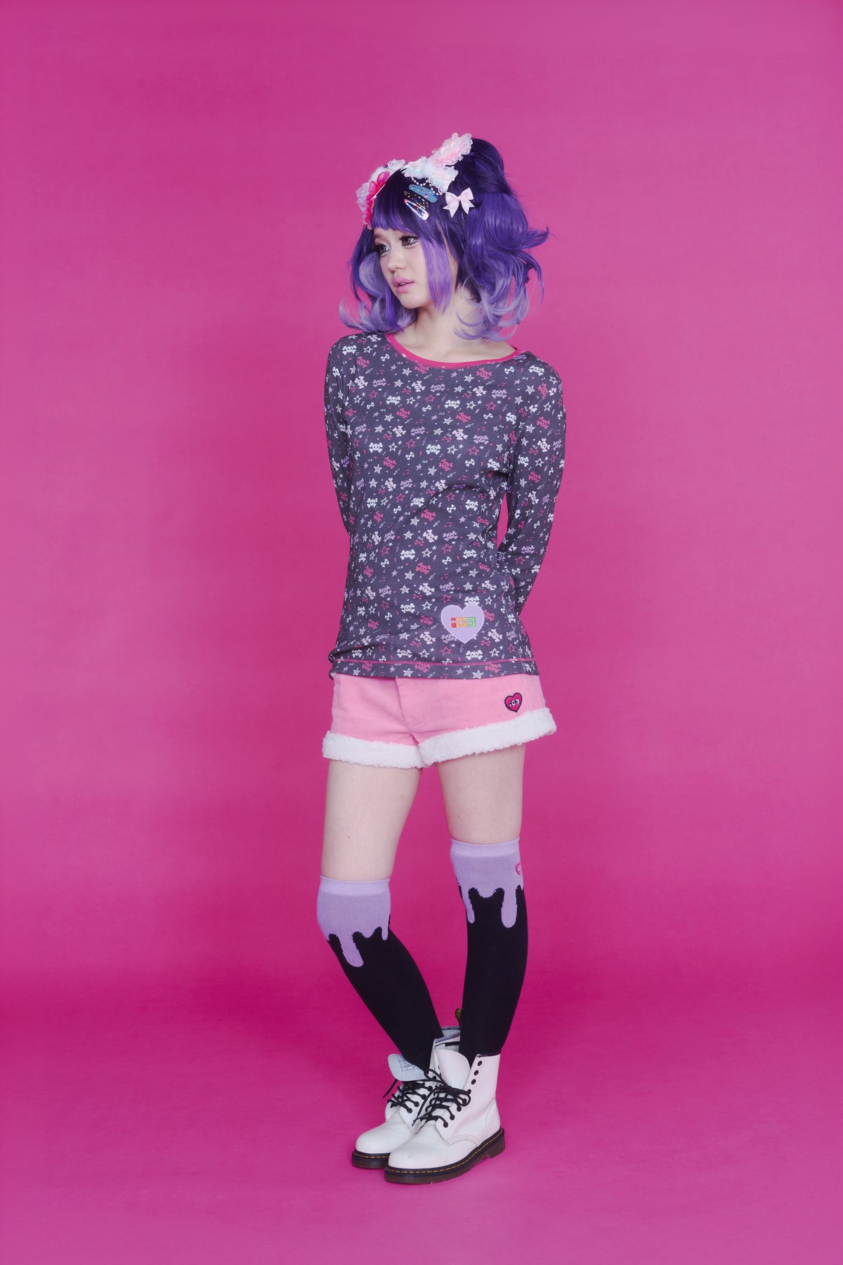 MELT OVER KNEE SOCKS BLACK