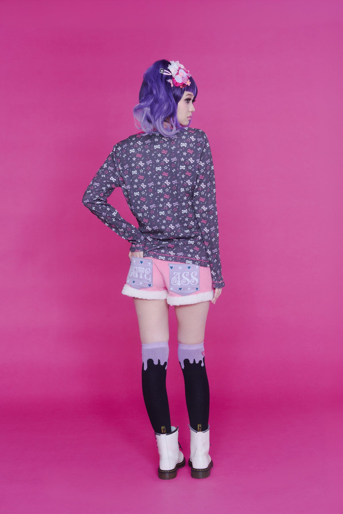 MELT OVER KNEE SOCKS BLACK