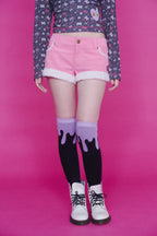 MELT OVER KNEE SOCKS BLACK