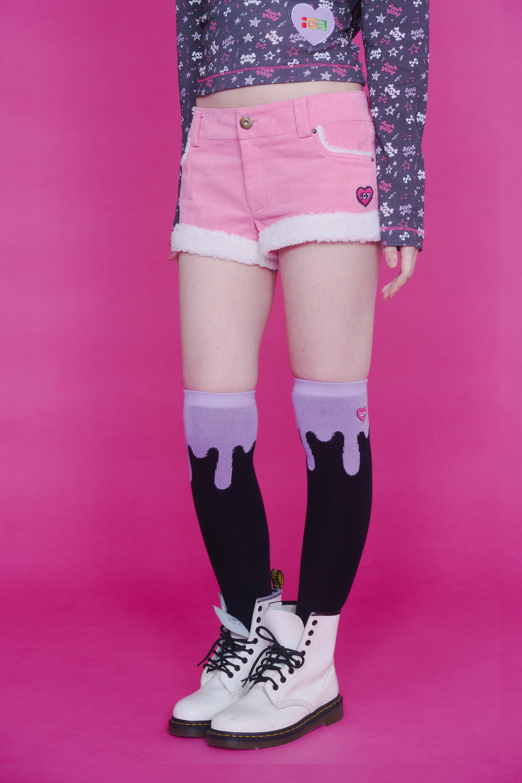 MELT OVER KNEE SOCKS BLACK