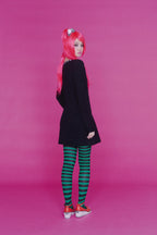 ZIPPER KNIT DRESS BLACK