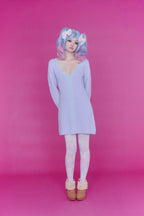 ZIPPER KNIT DRESS LAVENDER