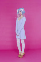 ZIPPER KNIT DRESS LAVENDER