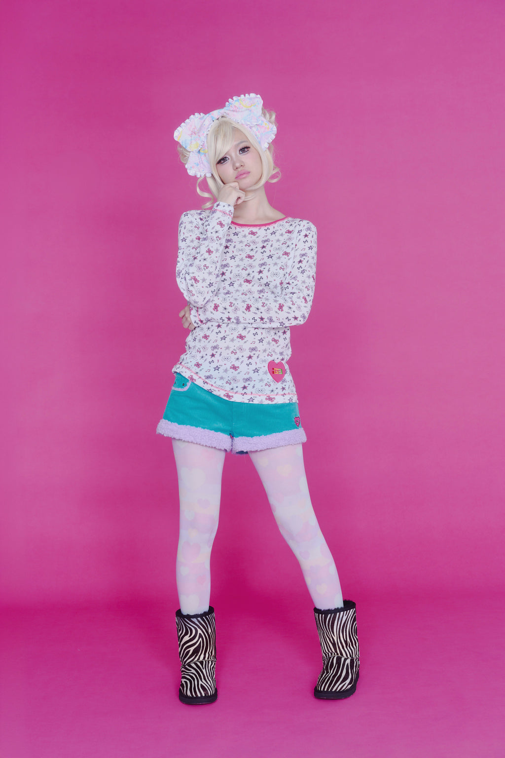 BAD GIRL WAFFLE TOP WHITE