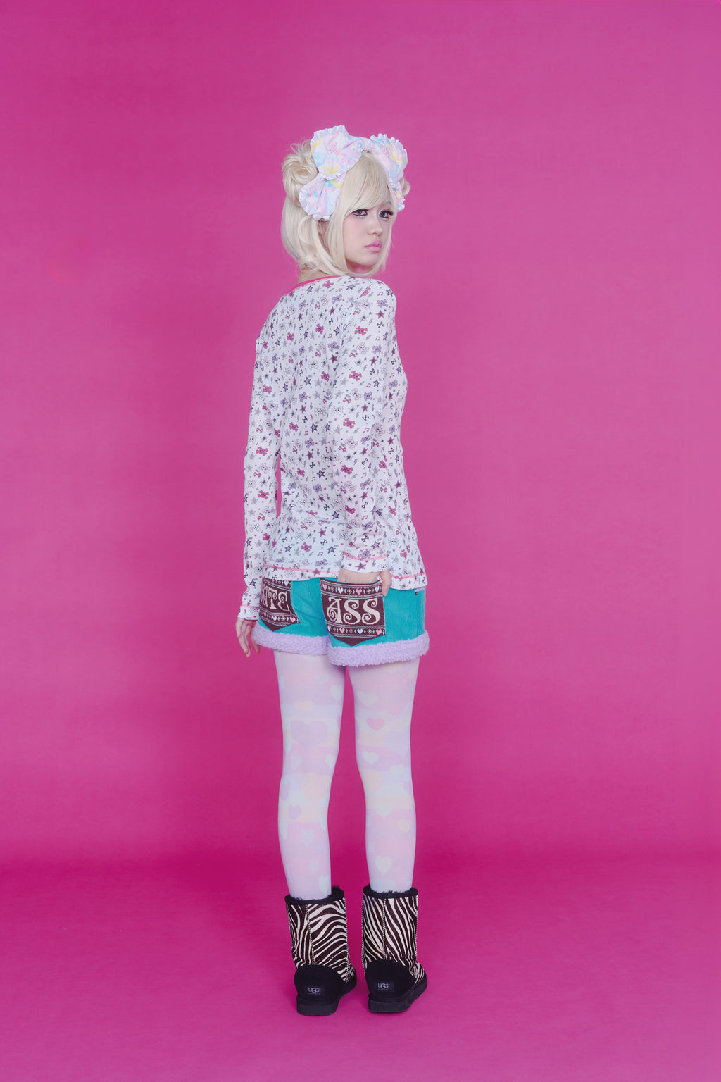 BAD GIRL WAFFLE TOP WHITE