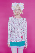 BAD GIRL WAFFLE TOP WHITE