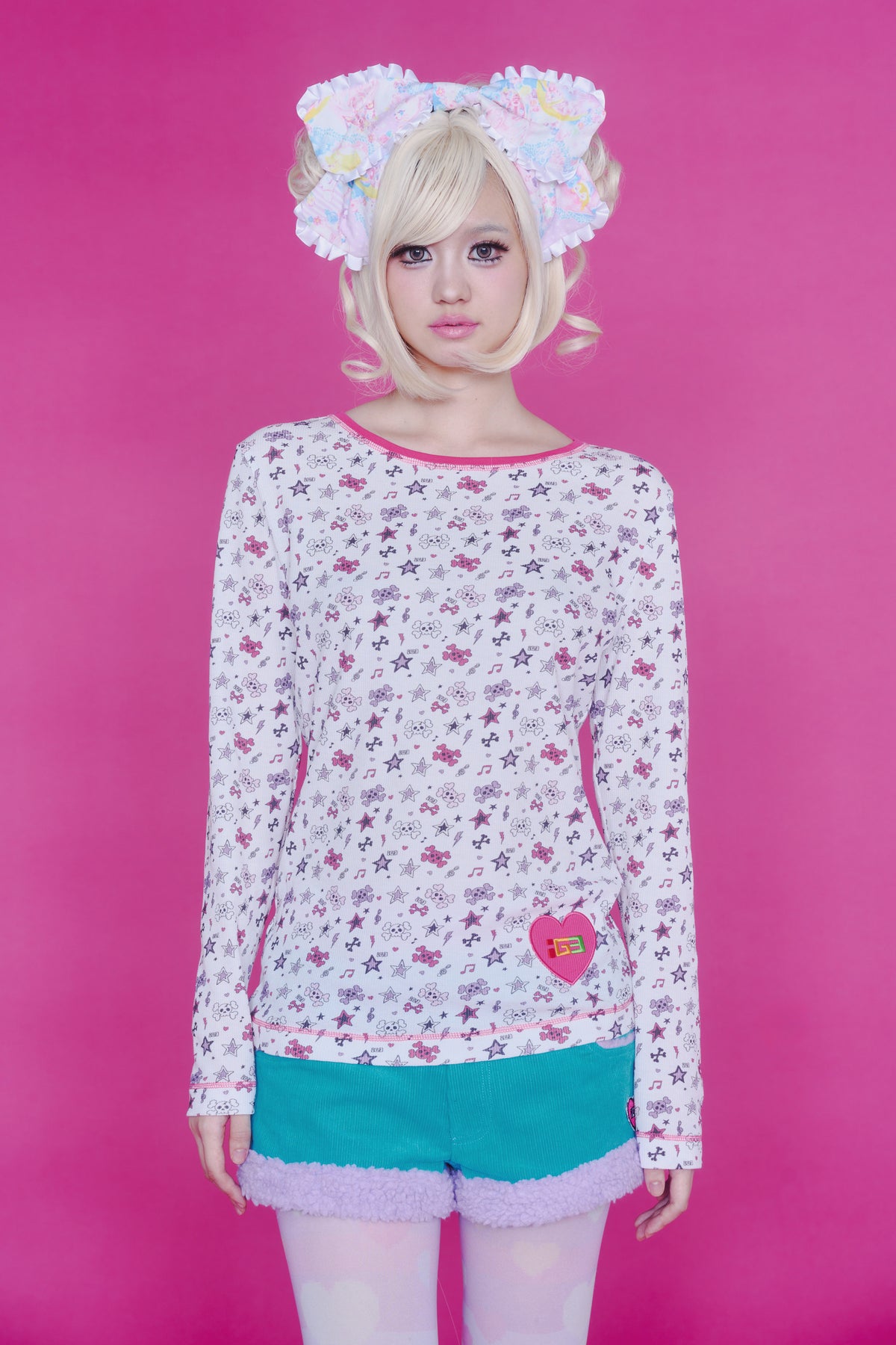 BAD GIRL WAFFLE TOP WHITE