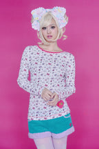 BAD GIRL WAFFLE TOP WHITE