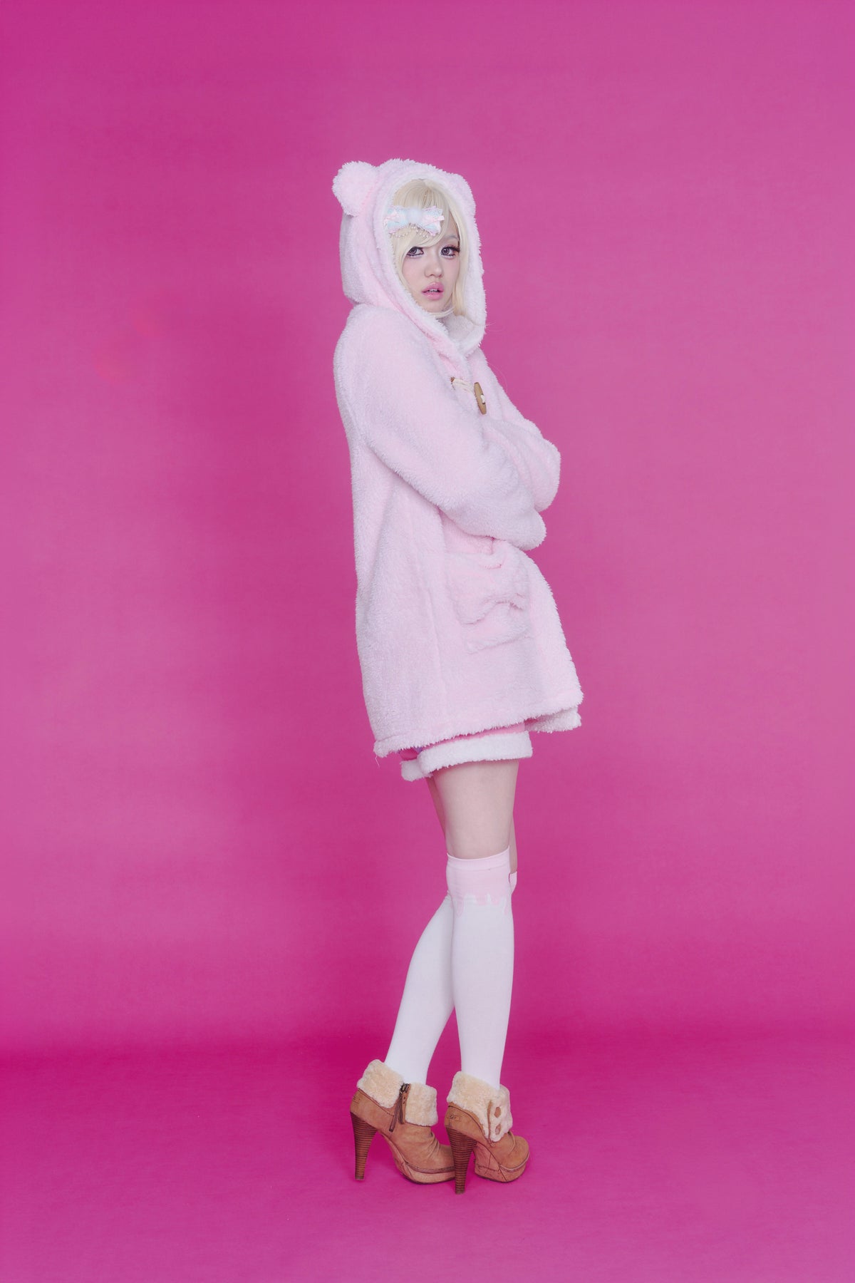 MELT OVER KNEE SOCKS WHITE