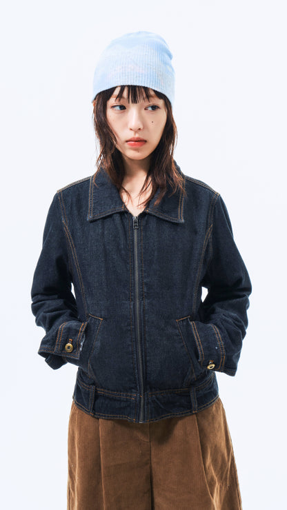 Zip denim work jacket