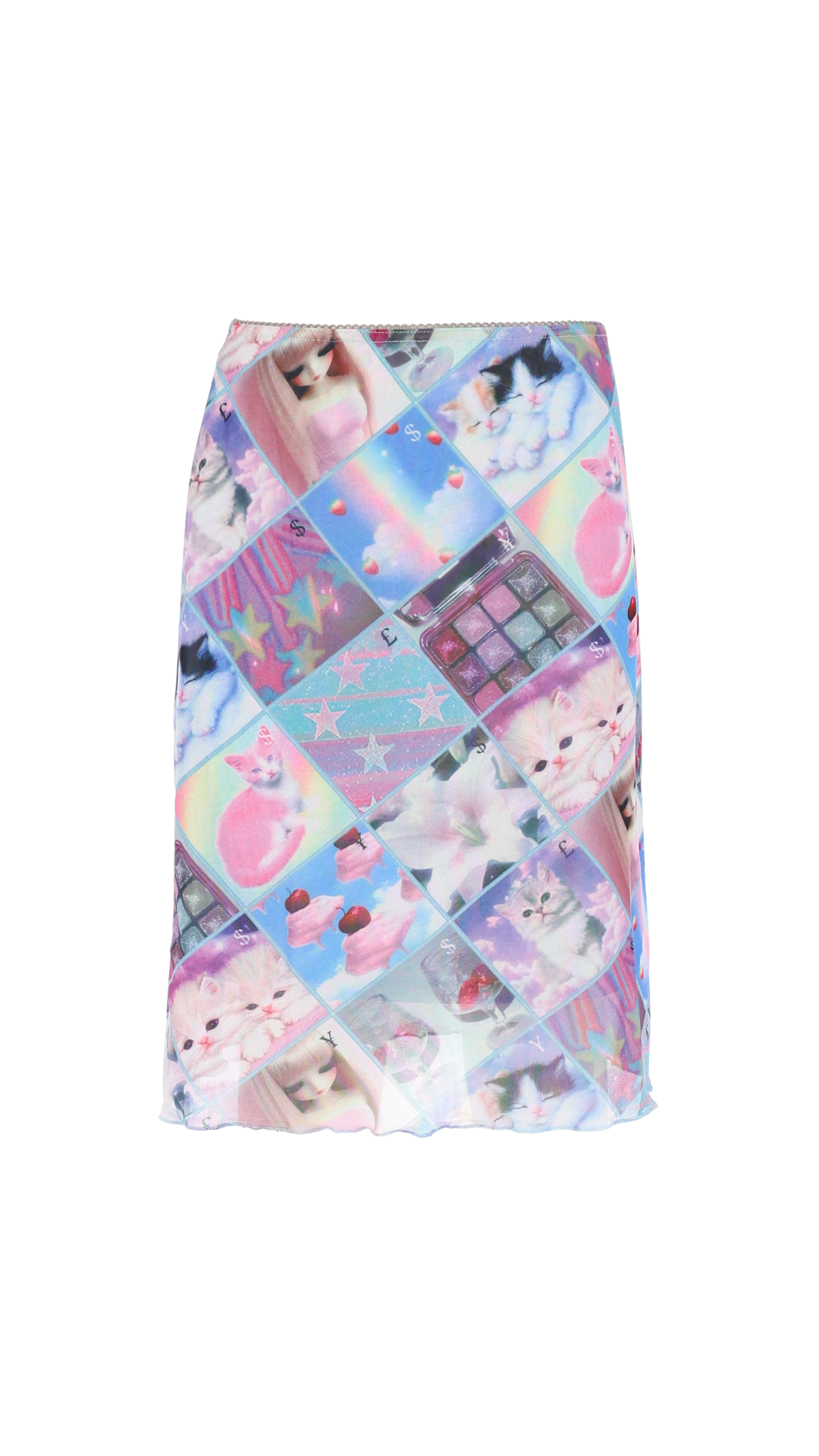 193 Stamp mesh midi skirt