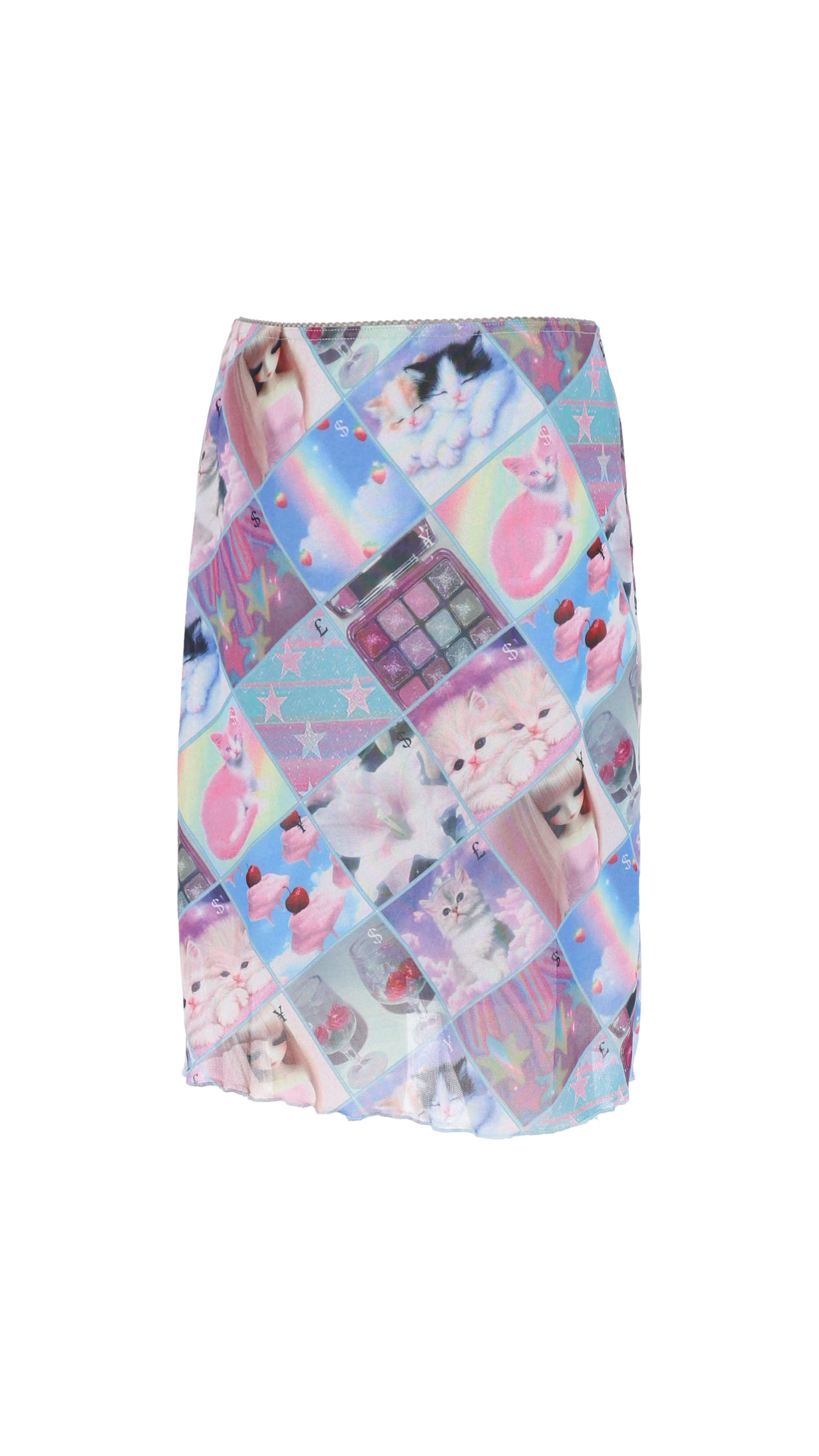 193 Stamp mesh midi skirt