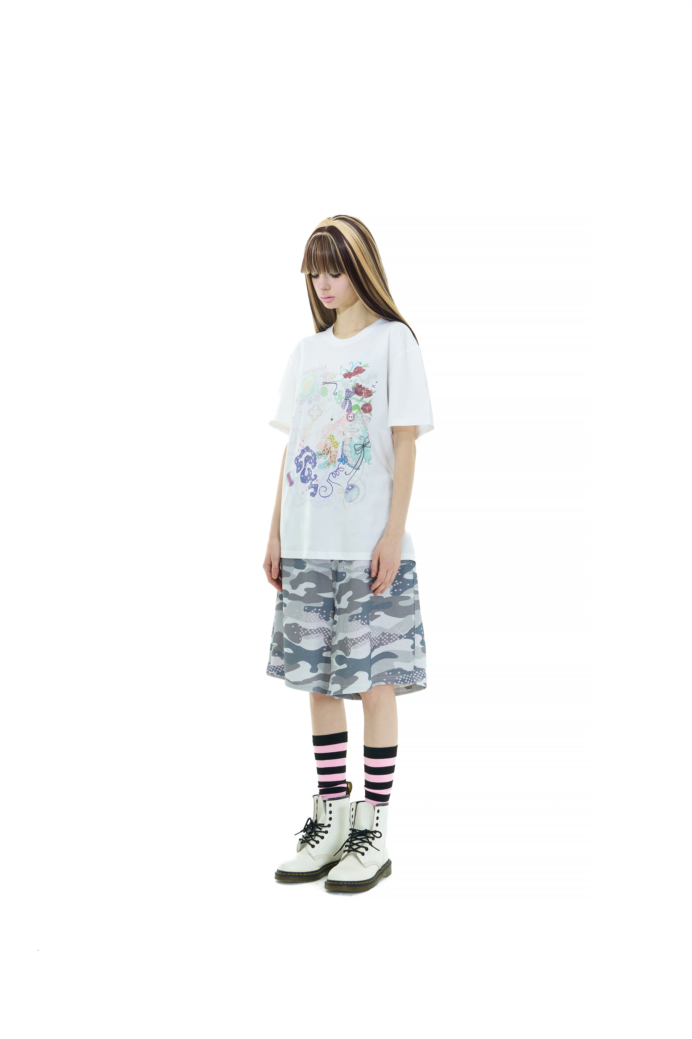 Sugar camouflage waffle shorts gray – Igusa