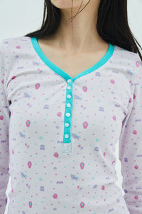 Goth Pixel Henley Top