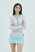 Goth Pixel Henley Top