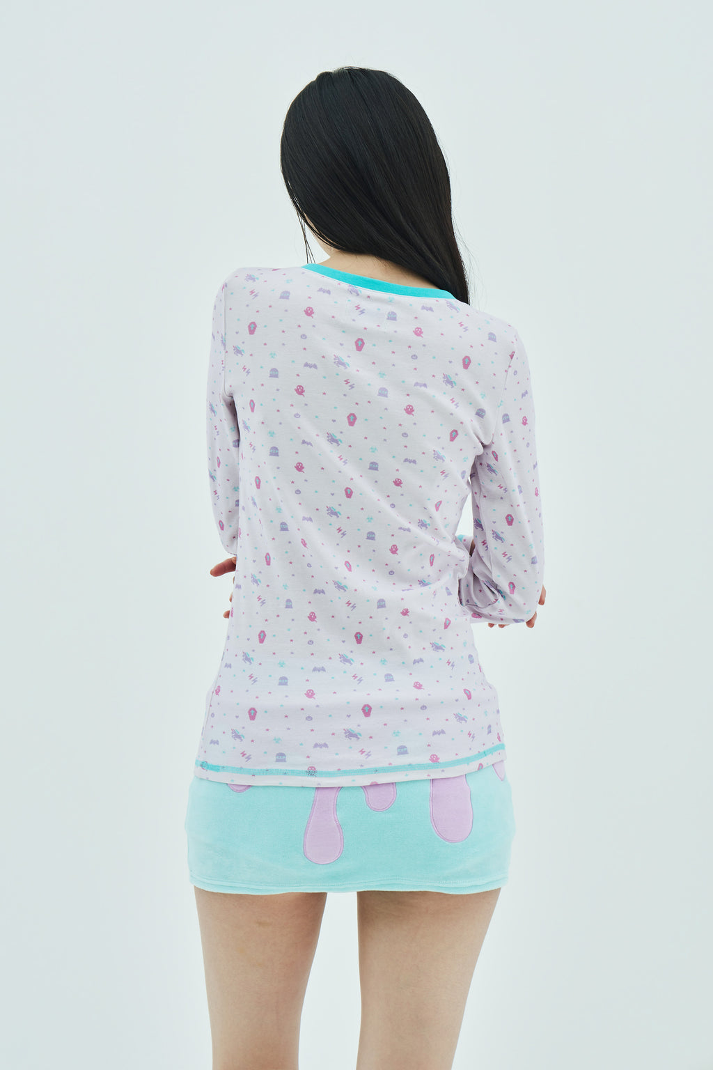 Goth Pixel Henley Top