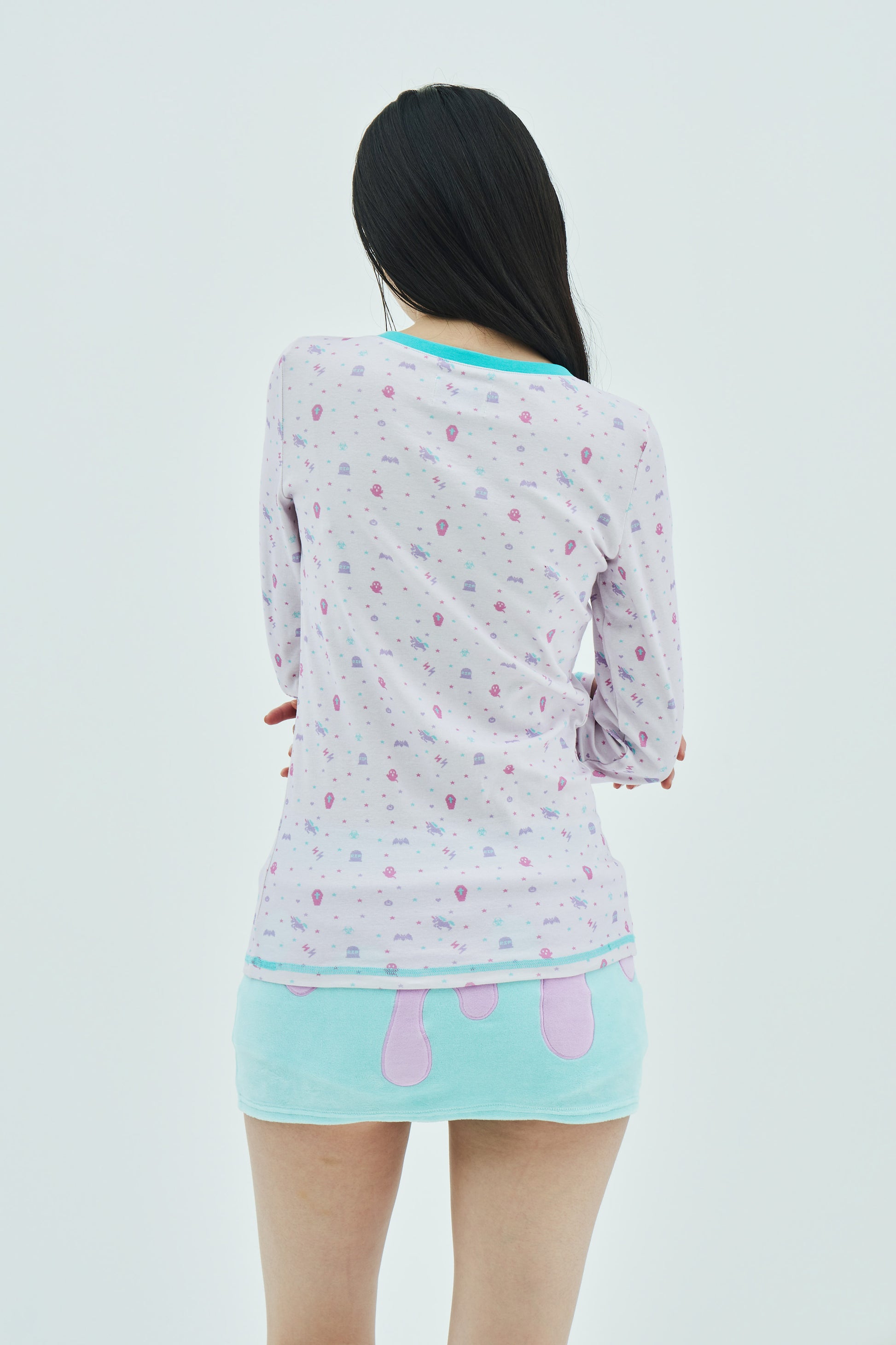 Goth Pixel Henley Top
