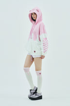 Melt Cream Bear Zip Hoodie