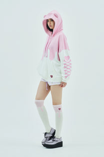 Melt Cream Bear Zip Hoodie