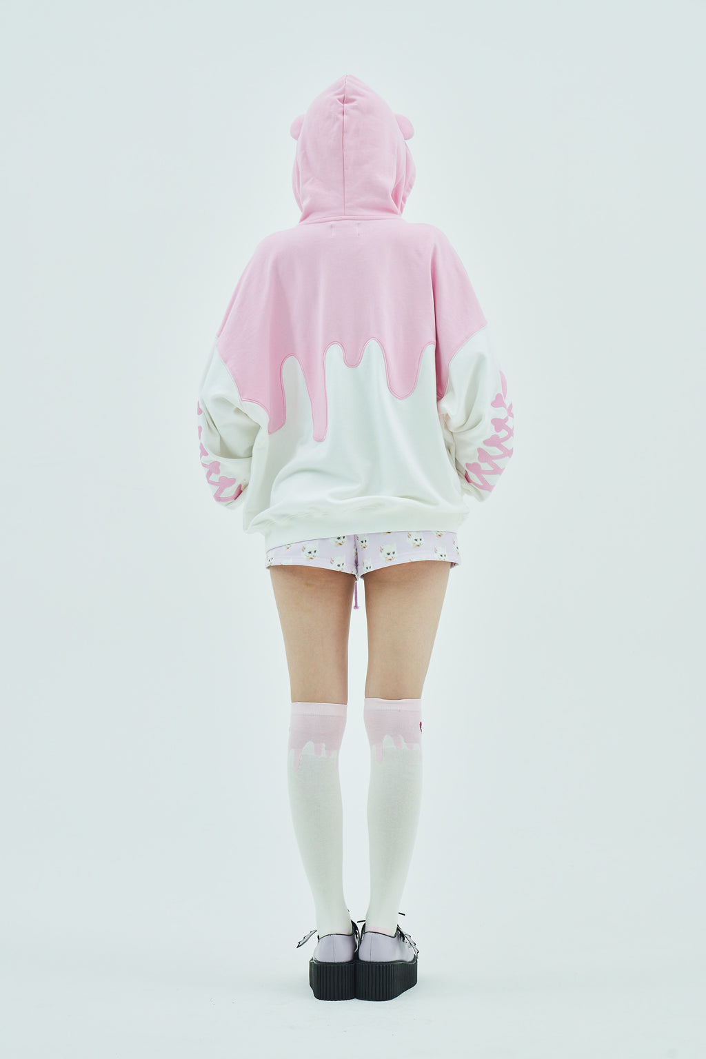 Melt Cream Bear Zip Hoodie