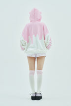 Melt Cream Bear Zip Hoodie