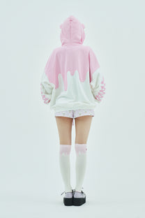 Melt Cream Bear Zip Hoodie
