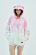 Melt Cream Bear Zip Hoodie
