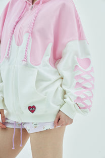 Melt Cream Bear Zip Hoodie