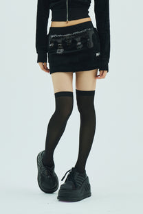 Melt Velour Skort Black Sequin