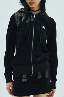 Melt Velour Skort Black Sequin