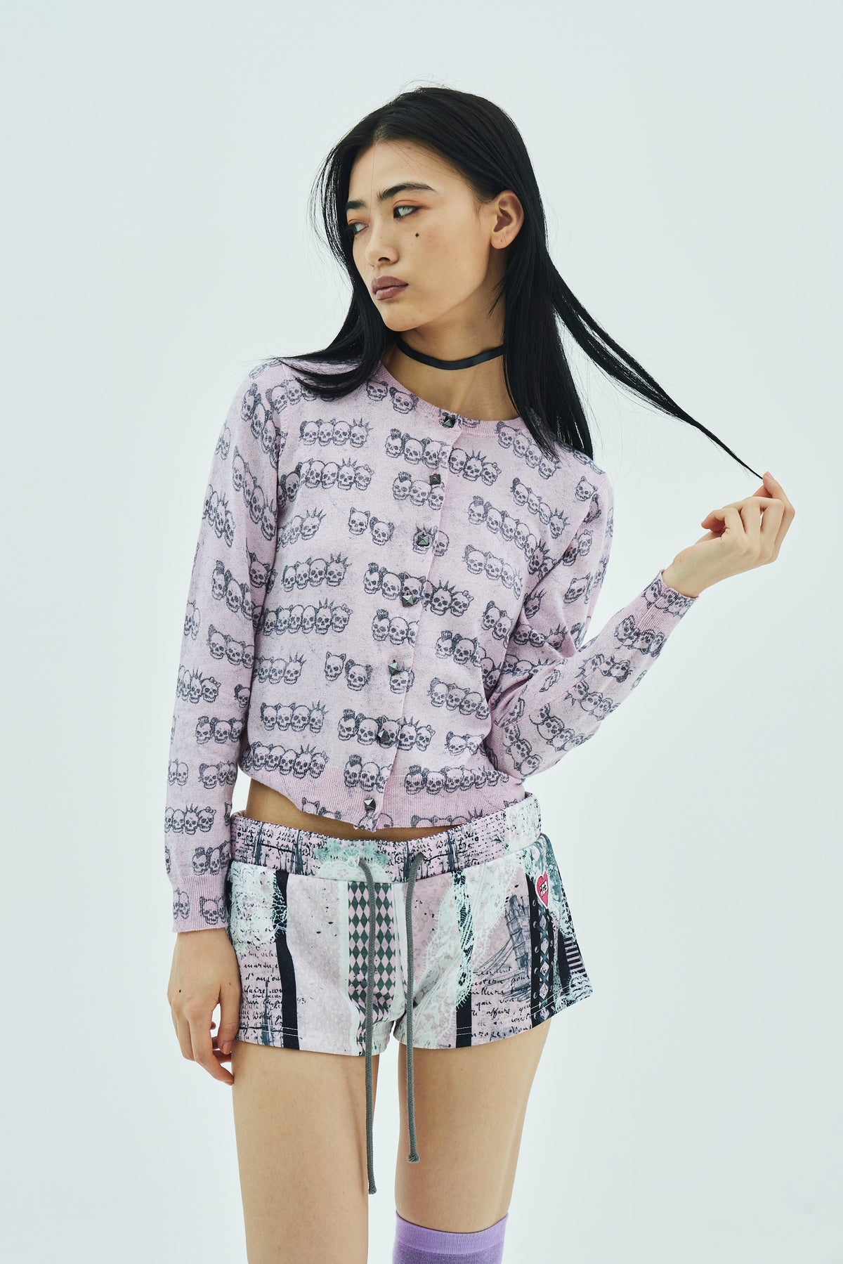 Skull family glitter cardigan