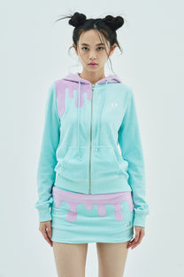 Melt Velour Zip Hoodie Frost Mint