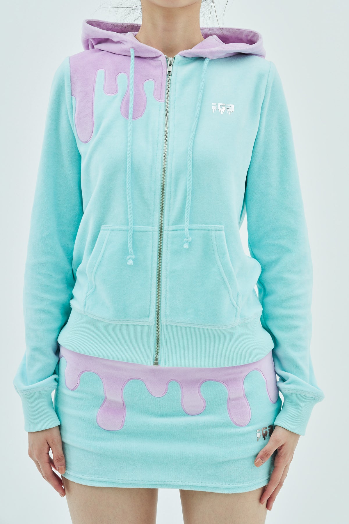 Melt Velour Skort Frost Mint