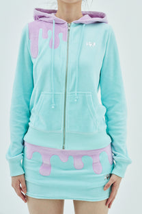 Melt Velour Zip Hoodie Frost Mint