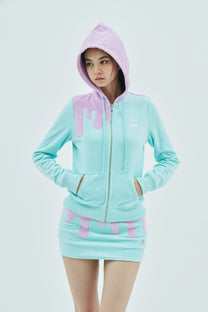 Melt Velour Zip Hoodie Frost Mint