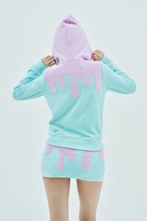 Melt Velour Zip Hoodie Frost Mint