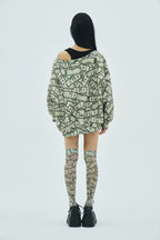 Fake Money Off Shoulder Sweatshirt