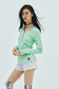 Skull Heart Henley Top