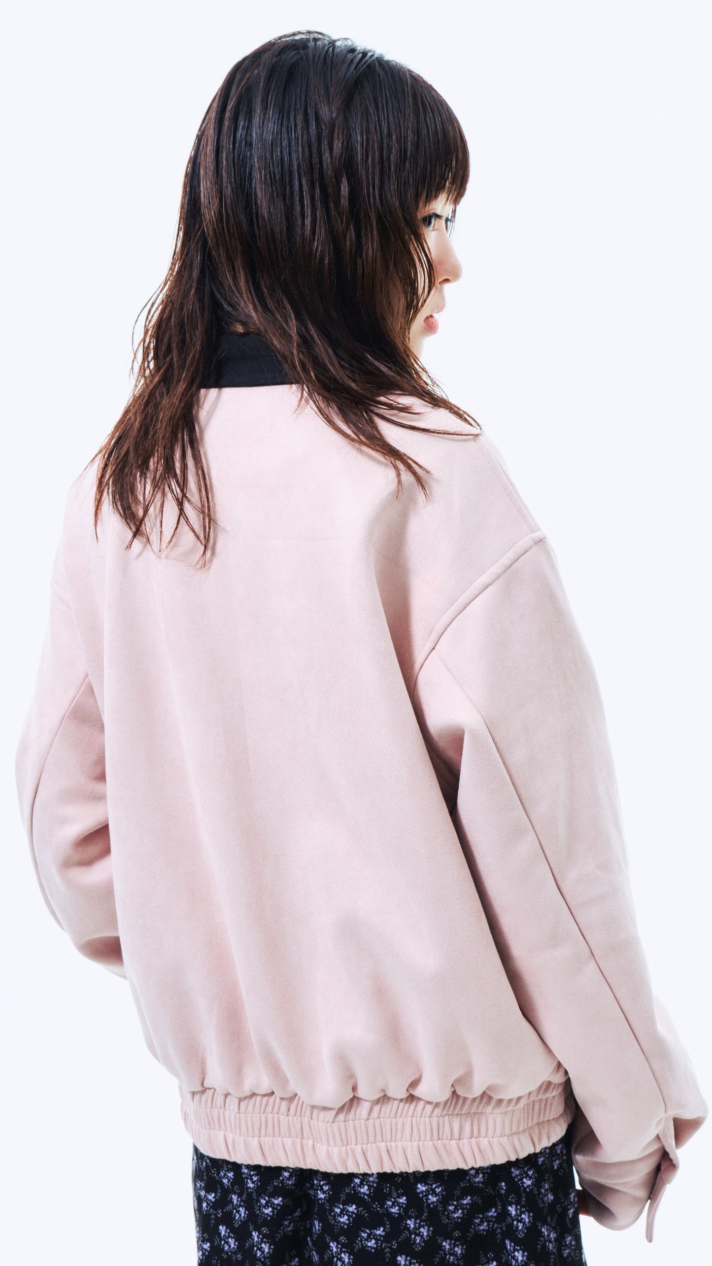 Pink suede work jacket