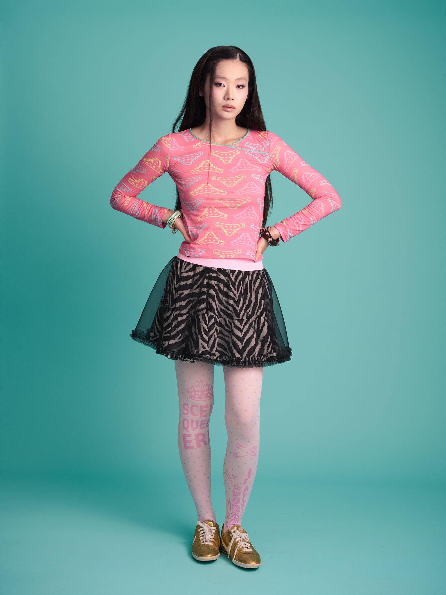 Panty Print Long Sleeve Top
