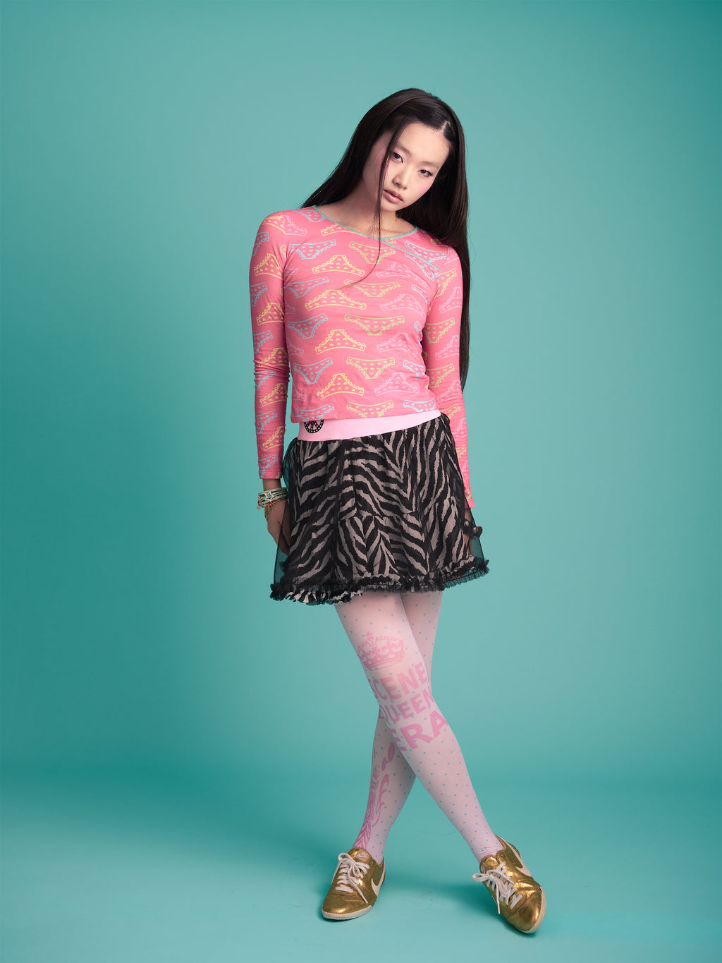 Panty Print Long Sleeve Top