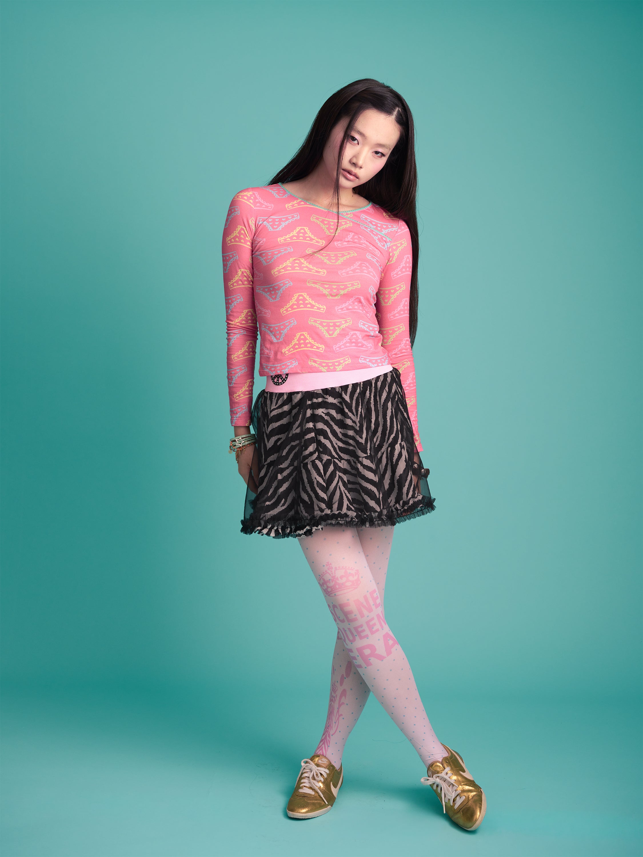 Panty Print Long Sleeve Top