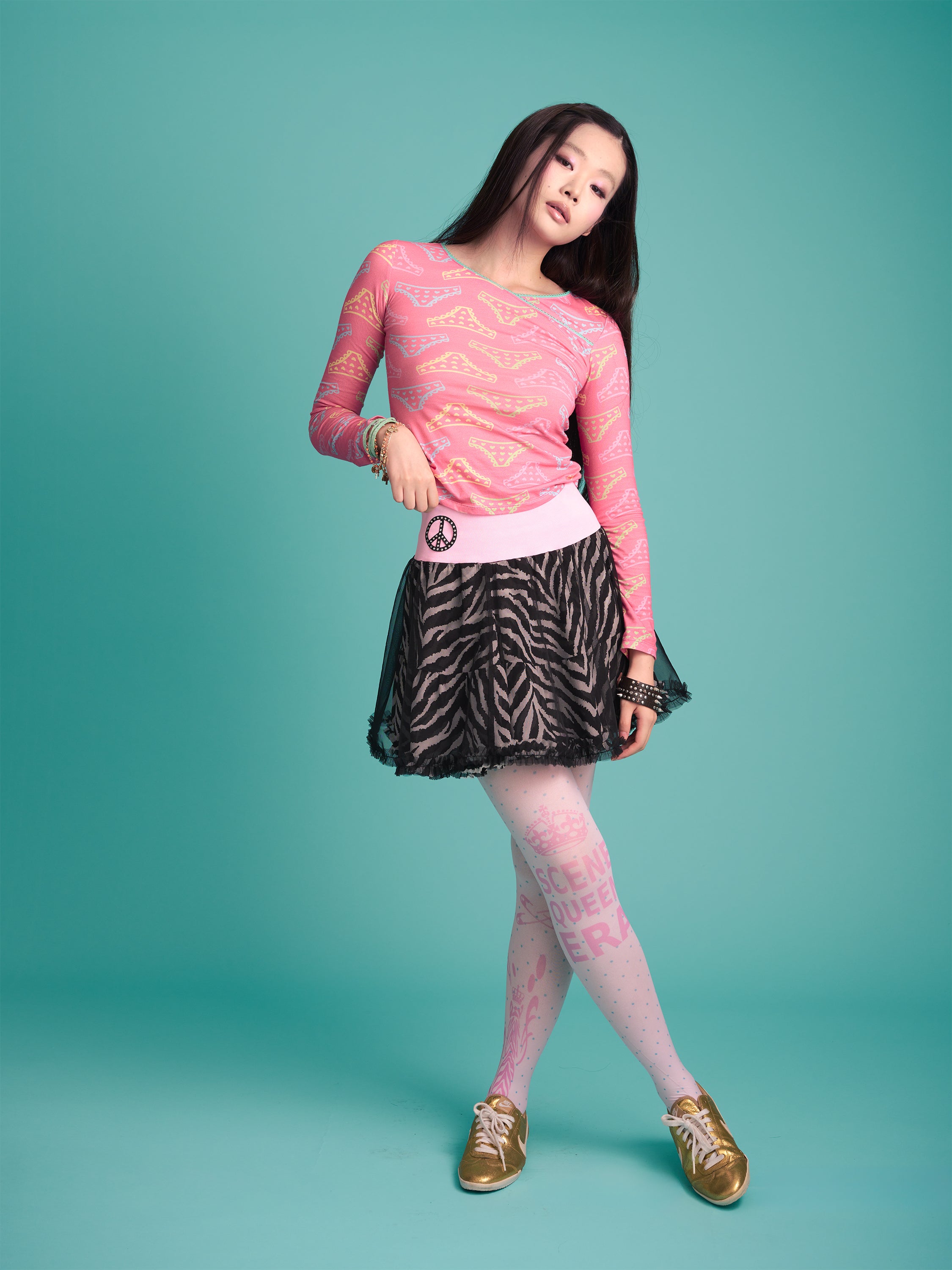 Panty Print Long Sleeve Top