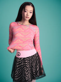 Panty Print Long Sleeve Top