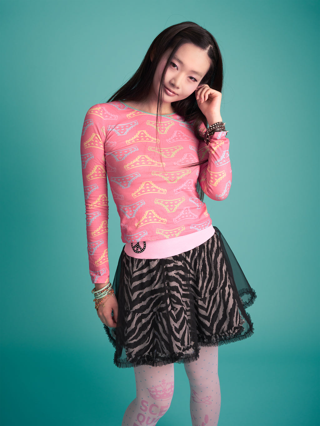Panty Print Long Sleeve Top