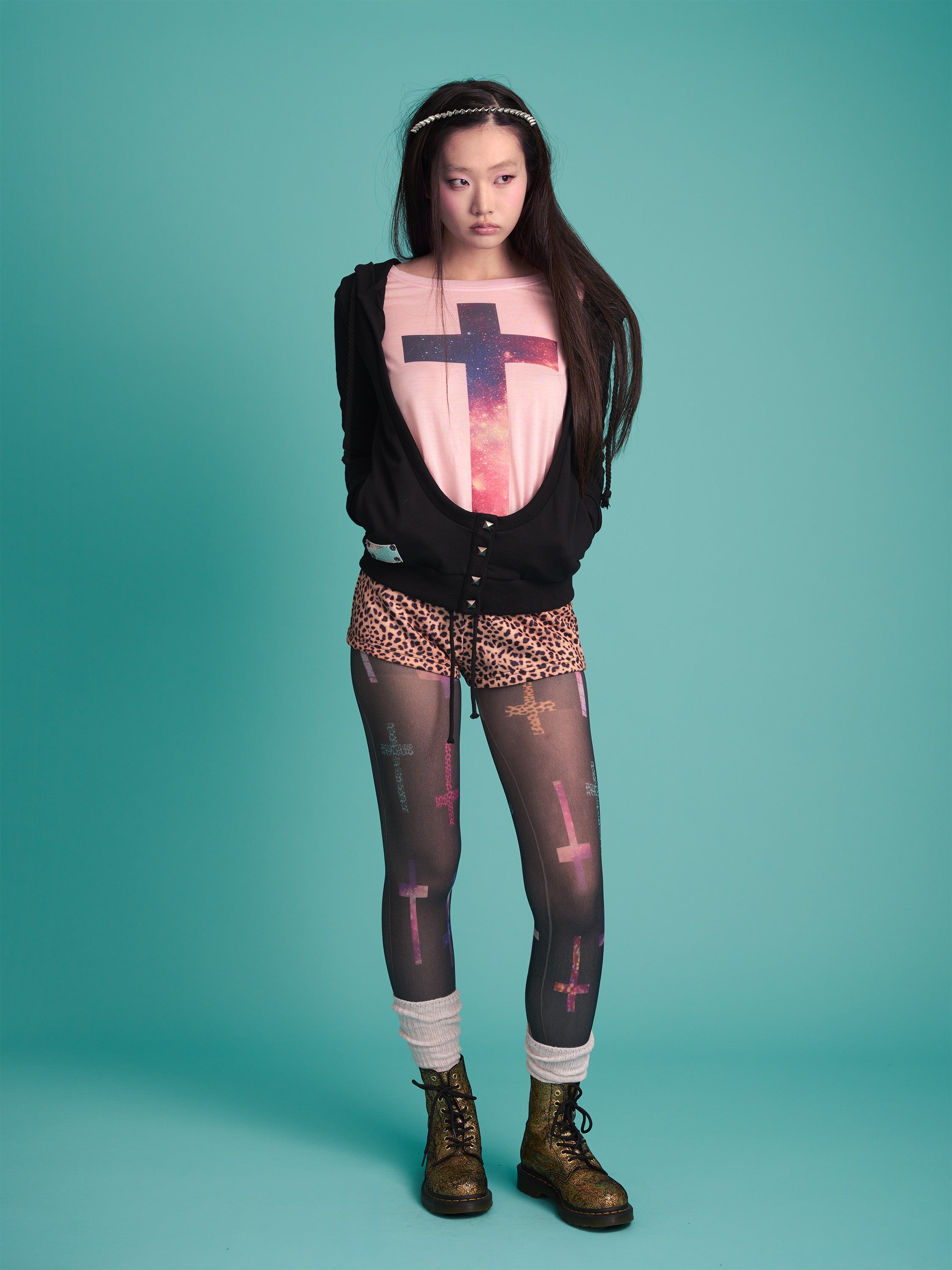 Cross Cosmo Print Top